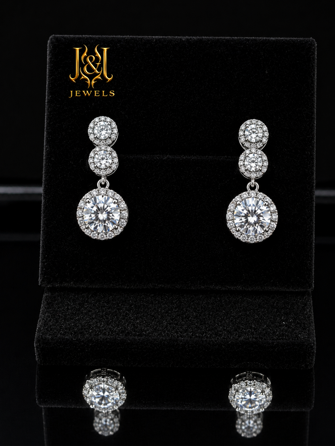 Maison Élégance Halo Drop Earrings