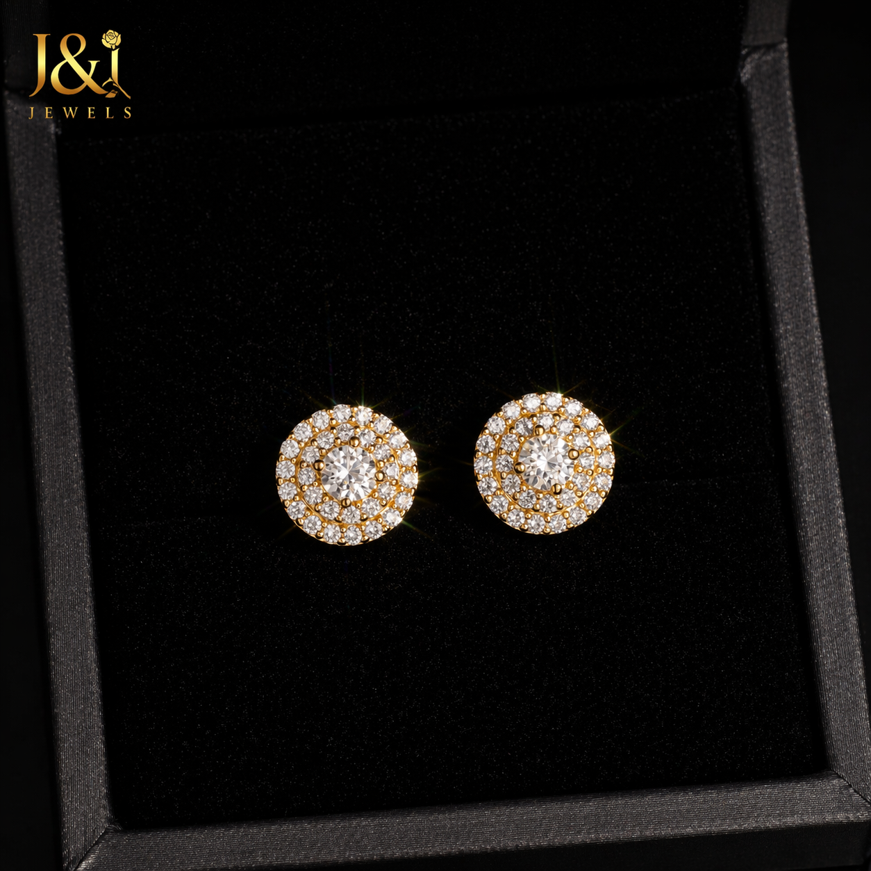 Moissanite Cluster Stud Earrings 10.2mm