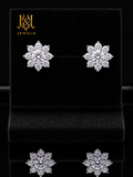 Luxury Moissanite Flower Stud Earrings