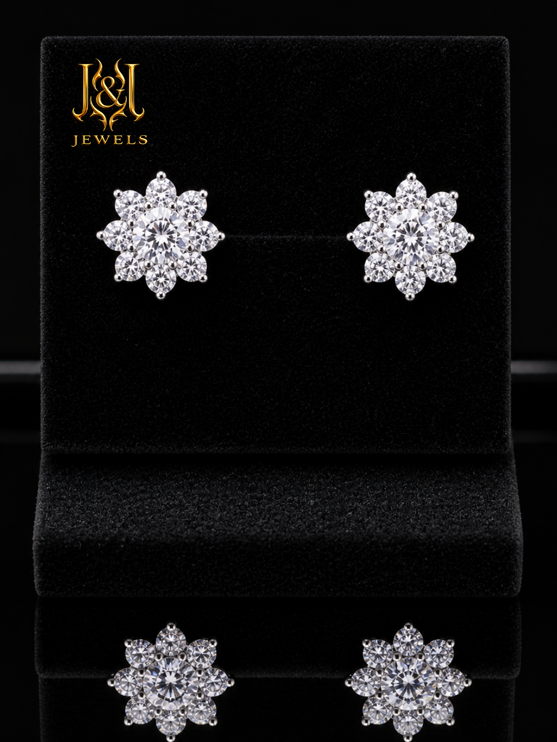 Luxury Moissanite Flower Stud Earrings