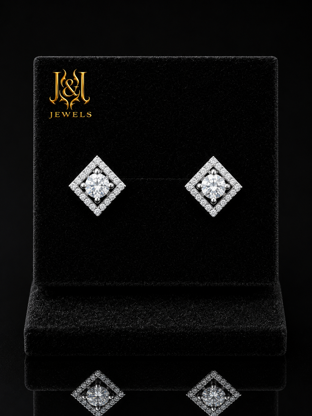 Premium Diamond Halo Moissanite Earrings – 5mm 1CT