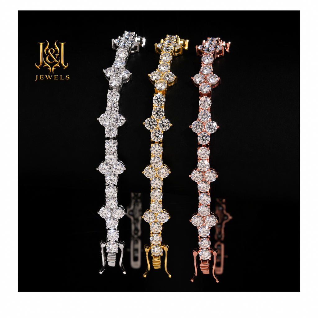 Moissanite Cross Tennis Chain 3mm