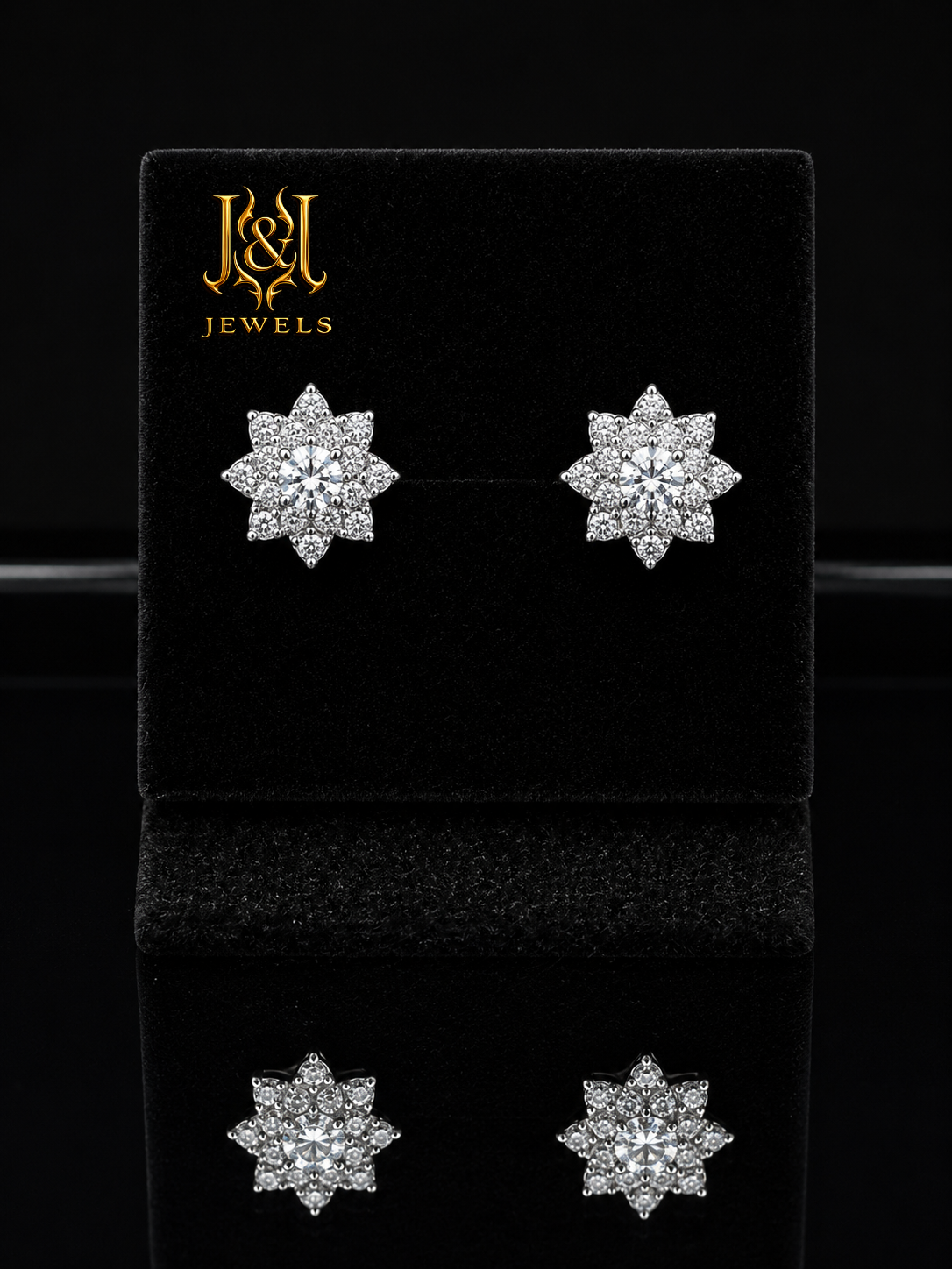Luxury Moissanite Flower Stud Earrings