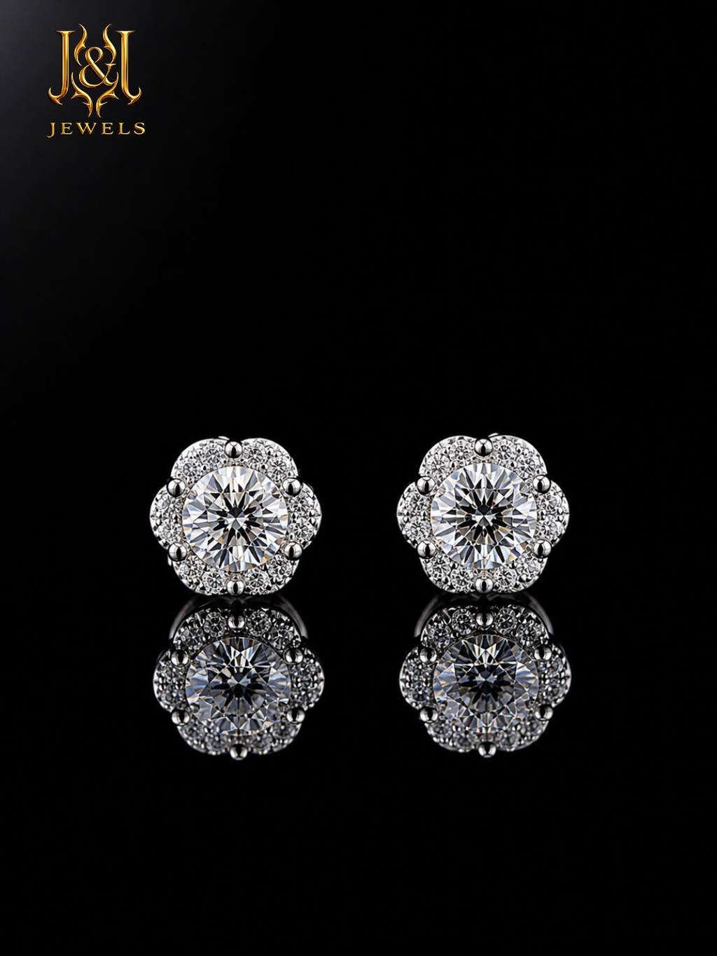 The Fleur Royale Moissanite Studs – 1CT