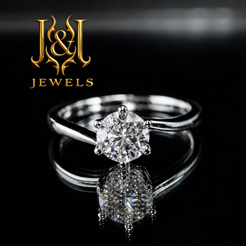 1 Carat Moissanite Engagement Ring 6.5 mm – Classic Solitaire Design